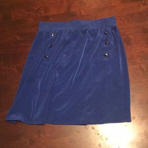 Royal blue A-line skirt